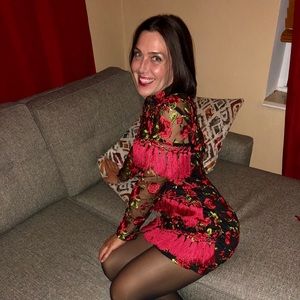 Floral dress with tassels